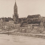 Abbruch Niedernstraße; Radierung von Hugo Amberg; 1916.