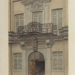 Blick auf Wohnhaus im Neuen Wall, Aquarell von R. Eddelbüttel.